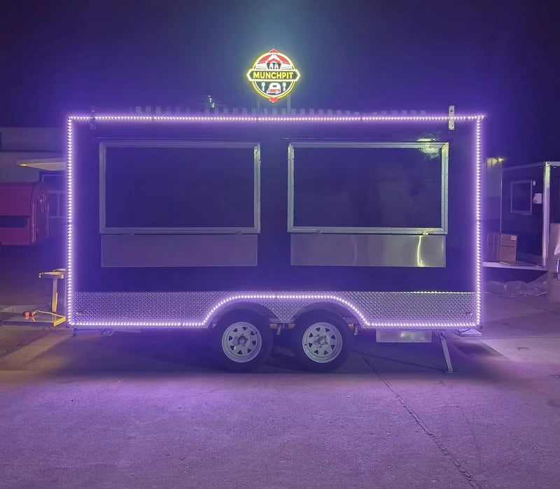 2026 Commercial Food Trailer: 13 ft. Fully Equipped with VIBRANT Exterior LED Lighting