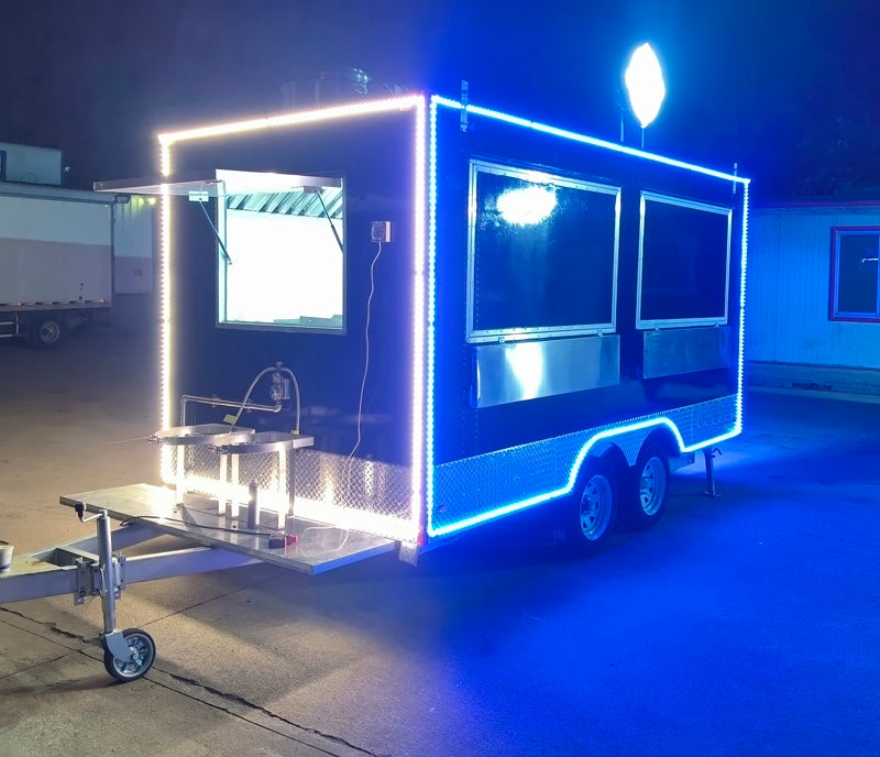 2026 Commercial Food Trailer: 13 ft. Fully Equipped with VIBRANT Exterior LED Lighting
