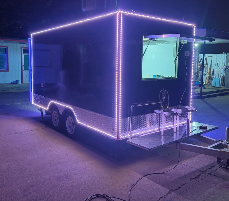 2026 Commercial Food Trailer: 13 ft. Fully Equipped with VIBRANT Exterior LED Lighting