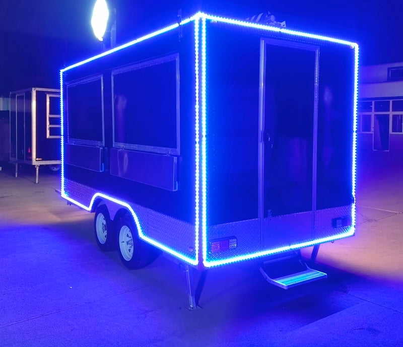 2026 Commercial Food Trailer: 13 ft. Fully Equipped with VIBRANT Exterior LED Lighting