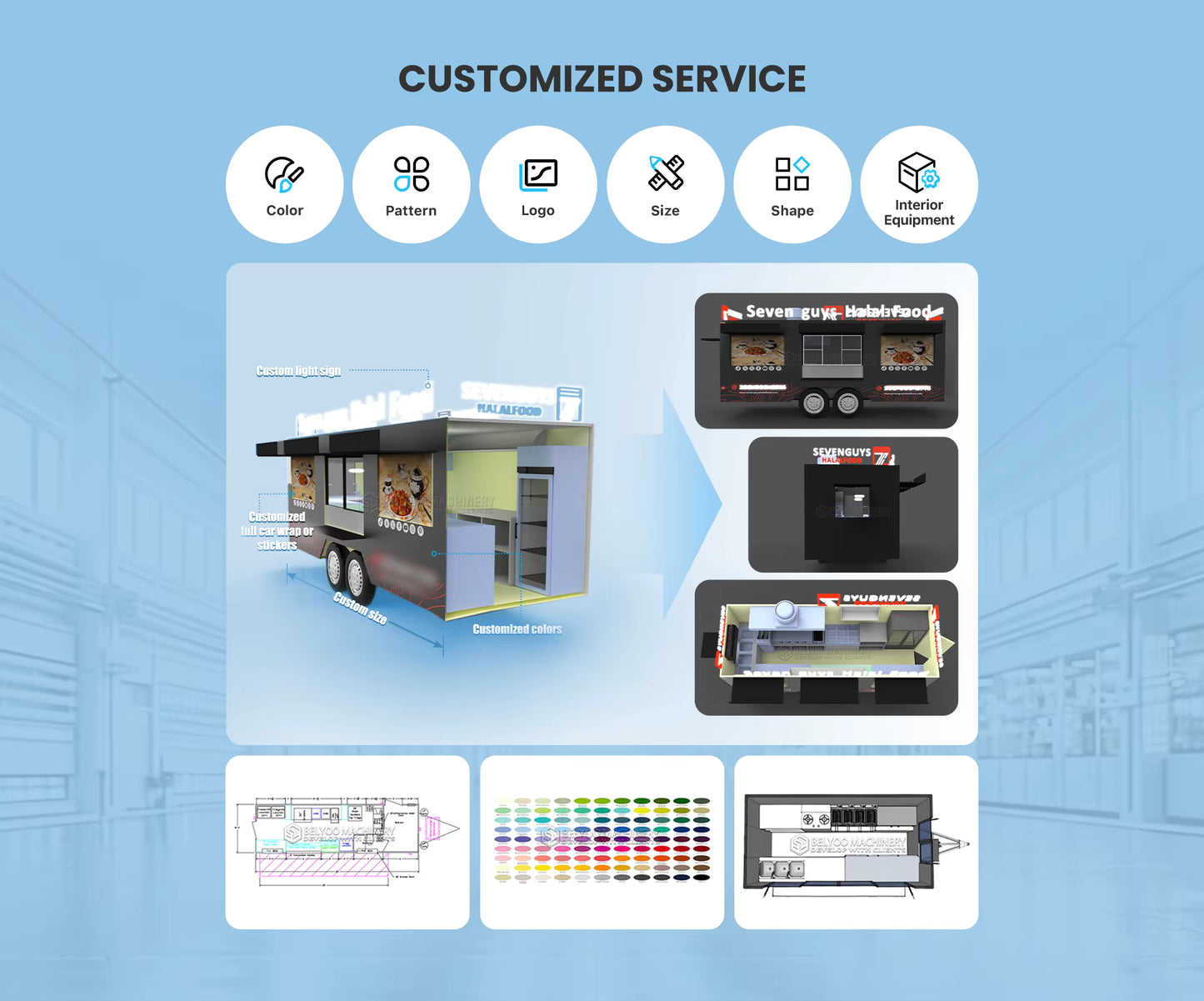 Free USA Delivery: Food Trailer (BBQ, Pizza, Ice Cream, Street Food, Catering Business)