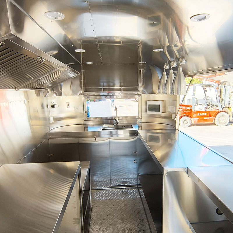 Classic Stainless Steel Mobile Food Trailer with Serving Window