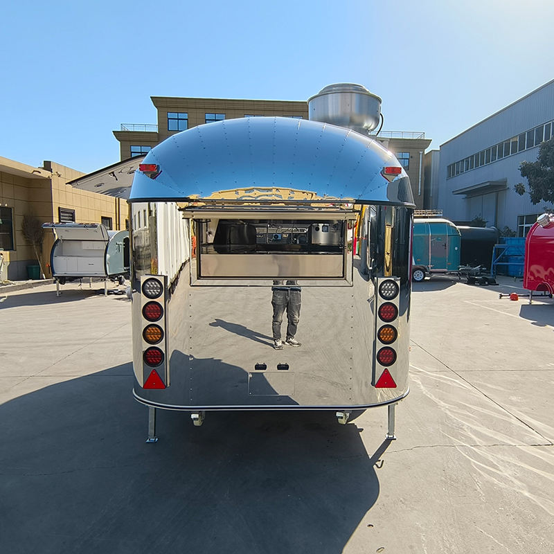 Classic Stainless Steel Mobile Food Trailer with Serving Window