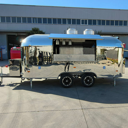 Classic Stainless Steel Mobile Food Trailer with Serving Window