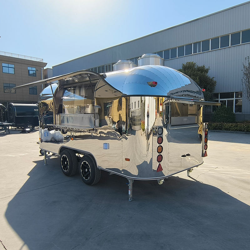 Classic Stainless Steel Mobile Food Trailer with Serving Window